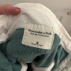 Abercrombie & Fitch Soft Collection Crop Top - White and Green